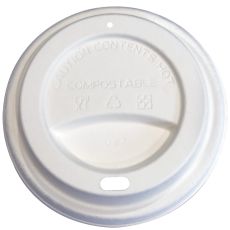 White - 90mm - Bagasse (Sugarcane Pulp) Hot Cup Lid