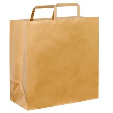 Flat Handle Supermarket Kraft Paper Carry Bag