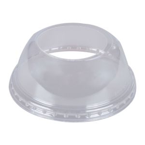 90mm PET Dome Cold Cup Lid w/Large Opening