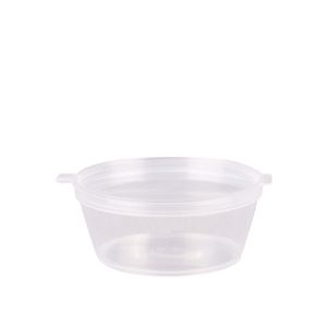 Clear - 2oz - PP Sauce Tub w/Hinged Lid