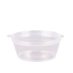 Clear - 3oz - PP Sauce Tub w/Hinged Lid