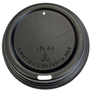 Black - 80mm - PS Hot Cup Lid 