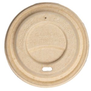 Pulp Paper Lid - 80mm - Kraft