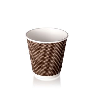 Brown - Check S2 - 90mm 8oz - AQ - Double Wall Hot Cup